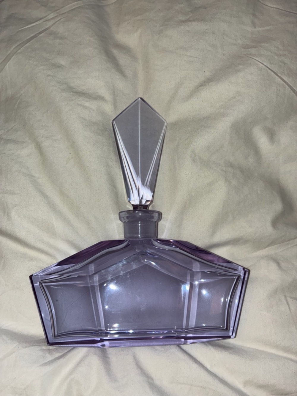 Faceted Lavender Glass Decorative Bottle Vase